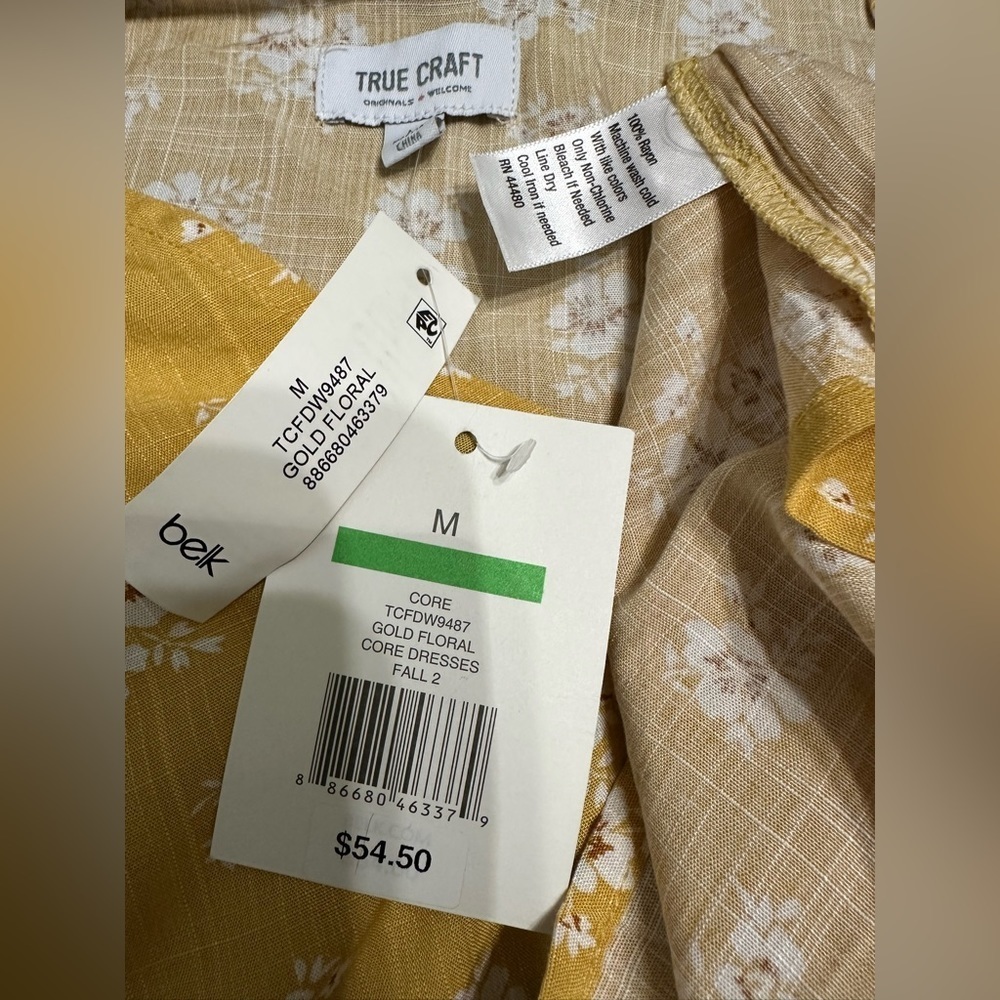 🛍️ True Craft NEW gold floral dress - Picture 6 of 7